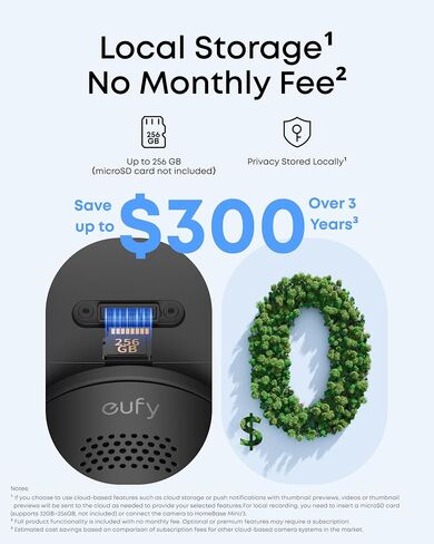 eufy Security Indoor/Outdoor Camera C31(2-Pack), IP66, No Subscription | Spotlight-Free Color Night Vision, 360° Coverage Pan &Tilt, AutoTracking, AI Human/Vehicle/Pet/Cry Detection, 24/7 Recording in Saudi Arabia