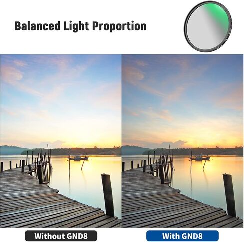 NEEWER 62mm HD Soft Gradient ND Lens Filter, GND8 3 Stop (0.9) Graduated Neutral Density Filter, 31 Layer Nano Coated/Water Repellent/Scratch Resistant/Anti Reflectivity for Balanced Light Proportion in Kuwait