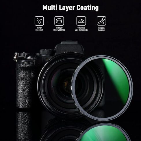NEEWER 62mm HD Soft Gradient ND Lens Filter, GND8 3 Stop (0.9) Graduated Neutral Density Filter, 31 Layer Nano Coated/Water Repellent/Scratch Resistant/Anti Reflectivity for Balanced Light Proportion in Kuwait