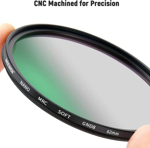 NEEWER 62mm HD Soft Gradient ND Lens Filter, GND8 3 Stop (0.9) Graduated Neutral Density Filter, 31 Layer Nano Coated/Water Repellent/Scratch Resistant/Anti Reflectivity for Balanced Light Proportion in Kuwait