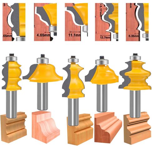 TAIWAIN 1/4-Inch Shank 43 Pack Router Bits Flooring Router Bit Set, Wood Milling Cutter, Woodworking Miter Carbide CNC Router Bits Sets Cutting Tool for Cabinet Doors, Tables(43) in Kuwait