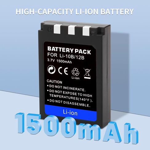2-Pack LI-10B / LI-12B Battery Set with LCD Charging Adapter, Compatible with Olympus and Kodak Digital Cameras, Models C-70, C-770, C-5000, C-7000, X-3, X-500, Stylus 500, 800, 810, and 1000 in Kuwait