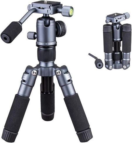 Portable Desktop Mini Tripod with Panning Handle, 20" / 52cm Desk Tabletop Aluminum Alloy Stand with 360° Ball Head, Compact Tripod for DSLR Camera Video Camcorder, Load up to 13lb / 6kg in Kuwait