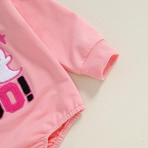 FYBITBO Newborn Halloween Outfit Girl Boy Boo Ghost Romper Bubble Sweatshirt Bodysuit Fall Shirt Halloween Baby Clothes (Boo Ghost-Pink, 0-3 Months) in Kuwait