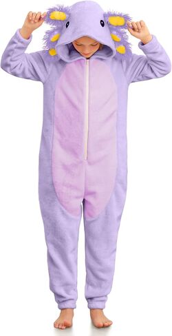 Unisex Kids Halloween Animal Axolotl Costume Cute Hooded Zipper Onesie 4-14 Years in Kuwait