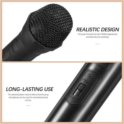 Milisten Microphone Prop, Fake Plastic Microphone Prop, Simulate Realistic Speech Mic for Karaoke Stage Costume & Party in Kuwait
