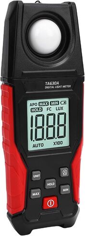 Professional Digital Lux Meter 0.1-200000LX High Accuracy Light Measurement Tool with LCD Display for Photography Lighting Inspection ABS 190g in Kuwait