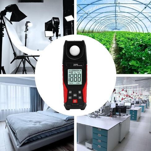 Professional Digital Lux Meter 0.1-200000LX High Accuracy Light Measurement Tool with LCD Display for Photography Lighting Inspection ABS 190g in Kuwait