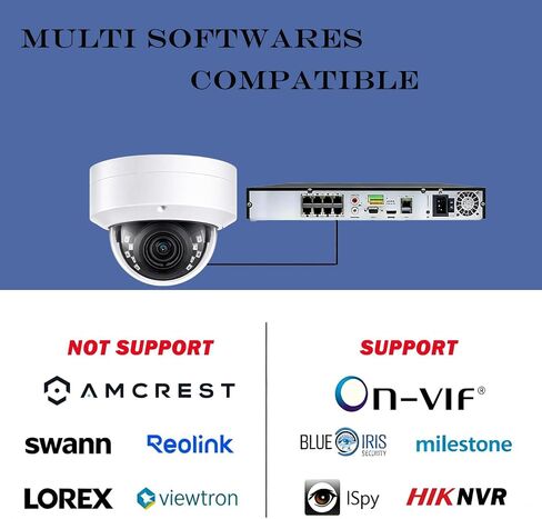 Real HD 5MP Vandal PoE IP Camera Outdoor, 2.8mm Wide Angle, H.265, 65ft IP67 Waterproof, Must Work with a NVR, Does not Work by Itself. in Kuwait