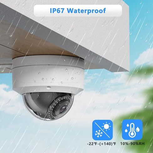 Real HD 5MP Vandal PoE IP Camera Outdoor, 2.8mm Wide Angle, H.265, 65ft IP67 Waterproof, Must Work with a NVR, Does not Work by Itself. in Kuwait