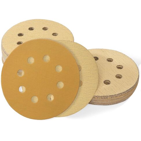 Sanding Disc 5 Inch 8 Hole Hook and Loop Sanding Pads for Orbital Sander 40/60/80/120/180/240/320 Grits-Pack of 72 in Kuwait
