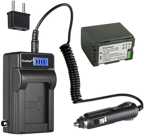 Kastar 1-Pack CGR-D28 Battery and LCD AC Charger Compatible with Panasonic CGR-D08, CGR-D16, CGR-D28 Battery, Panasonic DE-A20, DE-A88C, VSK0581, AG-B23P Charger, PV-GS11, PV-GS12, PV-GS13, PV-GS14 in Kuwait