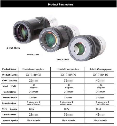 Astronomical Eyepiece 2 Inch 26mm 32mm 40mm for Telescope with Multi-Layer Coating Foldable Eyecup Metal Body for Lunar Planet Star Cluster Observation(2 inch 26mm) in Kuwait