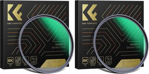 67mm Black Diffusion 1/4 & 1/8 Lens Filter Kit (2 Pcs) Creates Cinematic Effect for Image & Video in Kuwait