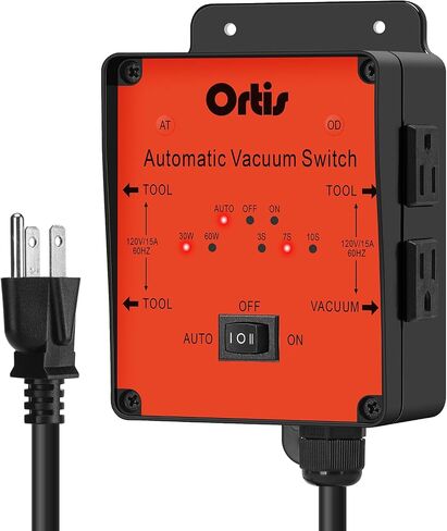 2025 New! Automatic Vacuum Switch, Ortis Dust Control Autoswitch for 3 Power Tools, Delay Vacuum On/Off to Prevent Circuit Overload and Tripping, Adjustable Actuation Threshold in Kuwait