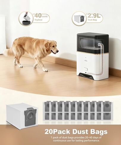 20Pcs Replacement Dust Bags for DXC1200 Vacuum Dustpan | 2.9L Large-Capacity Disposable Bags For DXC1200, Designed For Easy, Mess-Free Dust Disposal in Kuwait