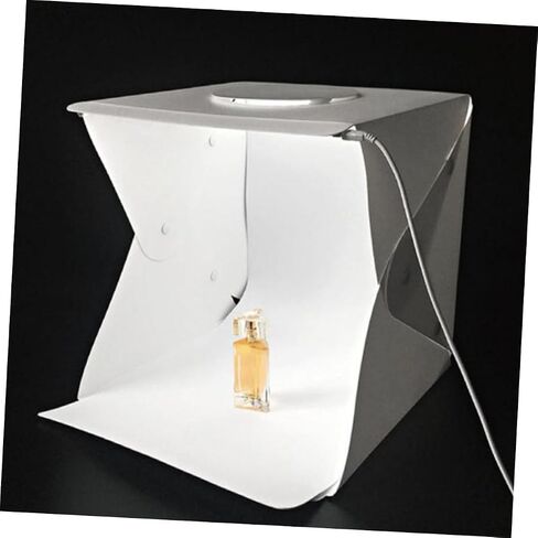 Kisangel Portable Photography Light Box Kit 30cm with Mini LED Softbox, Dual LED Strips, Black and White Backdrops for Product Photography and Studio Shooting in Kuwait