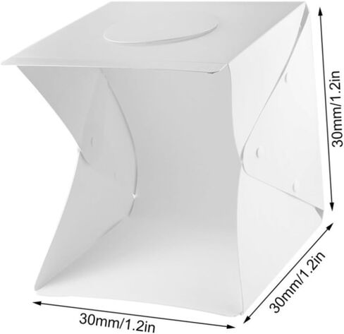 Kisangel Portable Photography Light Box Kit 30cm with Mini LED Softbox, Dual LED Strips, Black and White Backdrops for Product Photography and Studio Shooting in Kuwait
