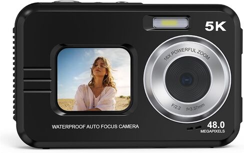 EBTOOLS 5K Underwater Camera, 48MP Dual Screen Autofocus 11.5ft Water Proof Digital Camera with 32GB Card for Snorkeling Swimming Diving (Green) in Kuwait