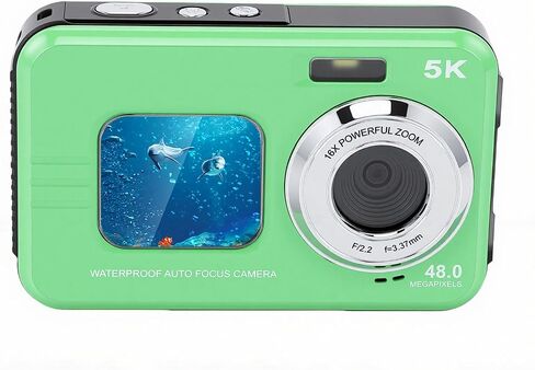 5K Underwater Camera, 48MP Dual Screen Autofocus Digital Camera for Snorkeling with 32GB Card Fill Light (Black) in Kuwait