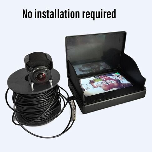 Yosoo Health Gear 1080P HD Underwater Fishing Camera, 4.3in LCD Screen 15-65ft Cable IP68 Wide Angle IR Night, for Ice Lake Boat Kayak in Kuwait