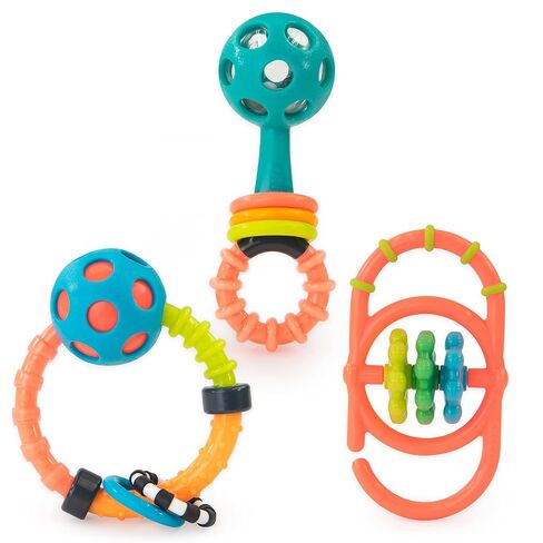 Sassy My First Rattles Newborn Gift Set with 3 Soft and Flexible Rattles, Ages 0+ Months in Kuwait
