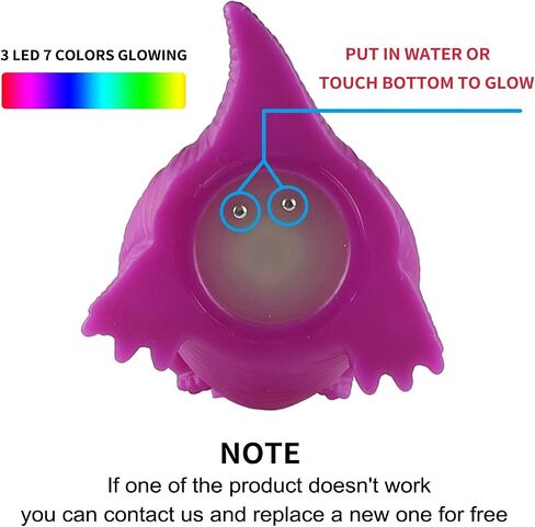 6 Packs Light-Up Floating Dinosaur Bath Toys,LED Bathtub Toy | Color changing no-hole dinosaur bath toys for showers, bathtub play, pool time, preschool fun, and gifts in Kuwait