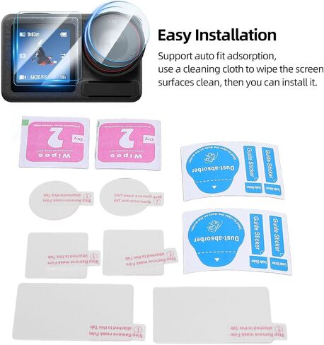 Zopsc Vlog Camera Screen Lens Protector, Camcorder Front Rear Lens Screen Film, Outdoor Camera Protector for with Case in Kuwait