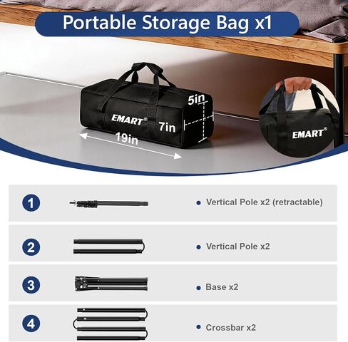 EMART 3-in-1 Backdrop Stand Kit 10x8.5 ft for Photography Studio, T-Shape Banner Back Drop Stand for Party, Wedding, Dectoration, Background Stand for Photo Video Studio with Carry Bag, 8 Clamps in Kuwait