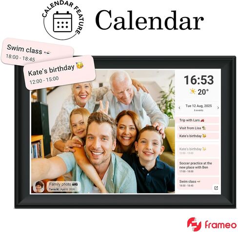 64GB FRAMEO 10.5 Inch Smart WiFi Digital Photo Frame 1920x1280 FHD IPS LCD Touch Screen, Auto-Rotate, 64GB Storage, Support SD Card & USB Drive, Share Moments Instantly via Frameo App from Anywhere in Kuwait