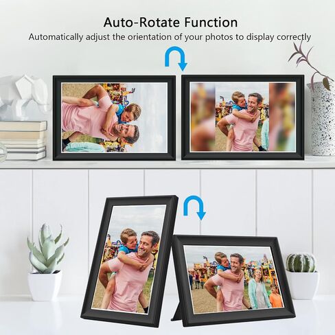 64GB FRAMEO 10.5 Inch Smart WiFi Digital Photo Frame 1920x1280 FHD IPS LCD Touch Screen, Auto-Rotate, 64GB Storage, Support SD Card & USB Drive, Share Moments Instantly via Frameo App from Anywhere in Kuwait