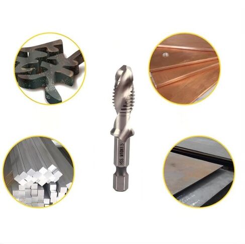 6pc Combination Drill Tool,Hexagonal Shank Drill Bit Set Machine Screwdriver,for Threading and Hole Drilling in Kuwait