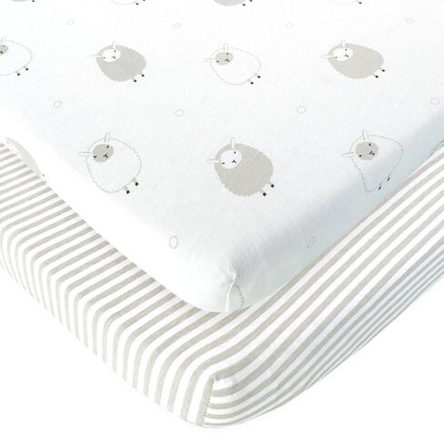 Baby Cradle Sheets Fitted 18x36x2 - Compatible with Arms Reach Co Sleeper Cambria, Clear Vue, Mini Ezee,Bassinet - Pure Jersey Cotton - Breathable | Unisex in Kuwait