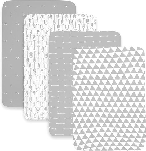 Pack N Play Sheets - 100% Super Soft Jersey Knit Cotton Mattress Sheets - Portable Mini Crib Sheets (24 x 38 x 5) in Pack & Play Pattern in Kuwait