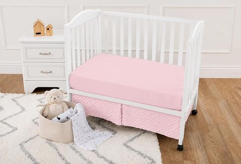 American Baby Company Heavenly Soft Minky Dot 3-Piece Mini/Portable Crib Bedding Set, Pink, for Girls in Kuwait