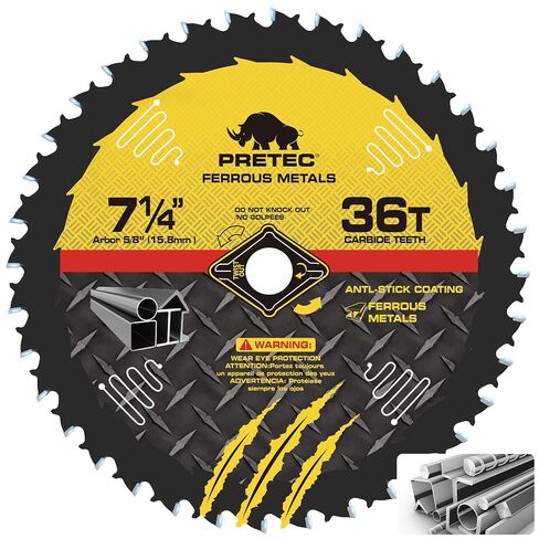 12" Metal Cutting Blade for Chop Saw, Carbide-Tipped TCT Blade, 60-Tooth | 1" Arbor, Teflon Anti-Stick, Circular Chop Saw Blade for Mild Steel and Ferrous Metal, Used on Low-RPM Metal Cutting Saws in Kuwait