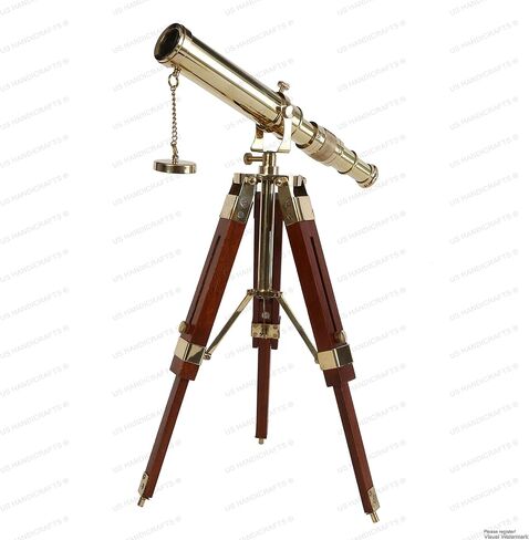 Vintage Brass Nickel on Tripod Stand – Chrome Desktop Telescope for Home Decor & Table Accessory, Nautical Spyglass for Navy & Outdoor Adventures (Style 1) in Kuwait