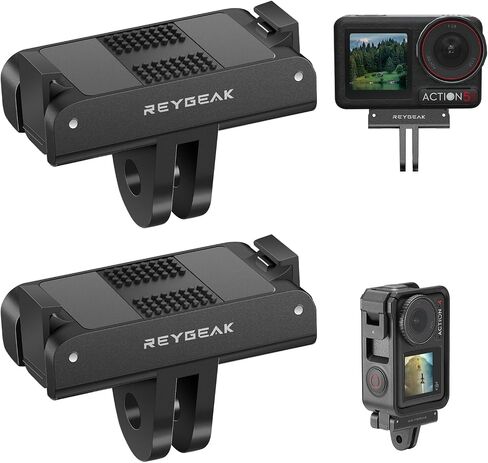 REYGEAK Quick Release Mount for DJI OSMO 360/Action 5 Pro/4/3,Magnetic Adapter Mount with Dual-Claws for DJI Osmo Action Accessories(2 Pack) in Kuwait