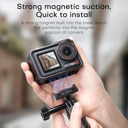 REYGEAK Quick Release Mount for DJI OSMO 360/Action 5 Pro/4/3,Magnetic Adapter Mount with Dual-Claws for DJI Osmo Action Accessories(2 Pack) in Kuwait