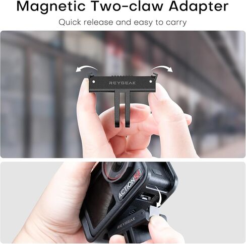 REYGEAK Quick Release Mount for DJI OSMO 360/Action 5 Pro/4/3,Magnetic Adapter Mount with Dual-Claws for DJI Osmo Action Accessories(2 Pack) in Kuwait
