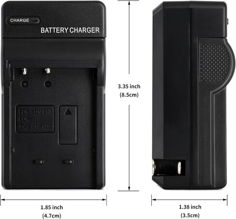 Norifon NP-BN1 Wall Charger for Sony Cyber-Shot DSC-T110, DSC-T99 | Compaitble with Sony Cyber-shot DSC-TF1, DSC-TX30, DSC-TX20, DSC-TX200V, DSC-TX10, DSC-TX9, DSC-TX5 with Foldable Plug in Kuwait