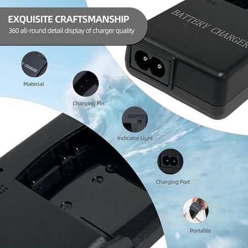 EN-EL10 Battery Charger Compatible with Nikon Coolpix S200, S202, S203, S210, S220, S230, S3000, S4000, S570, S520, S510, S500, S5100 Digital Cameras, Replacement for Nikon MH-63 Charger in Kuwait