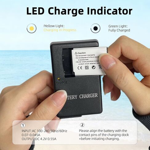 EN-EL10 Battery Charger Compatible with Nikon Coolpix S200, S202, S203, S210, S220, S230, S3000, S4000, S570, S520, S510, S500, S5100 Digital Cameras, Replacement for Nikon MH-63 Charger in Kuwait