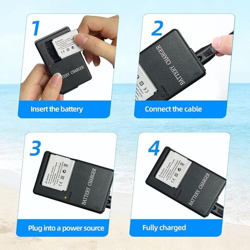 EN-EL10 Battery Charger Compatible with Nikon Coolpix S200, S202, S203, S210, S220, S230, S3000, S4000, S570, S520, S510, S500, S5100 Digital Cameras, Replacement for Nikon MH-63 Charger in Kuwait