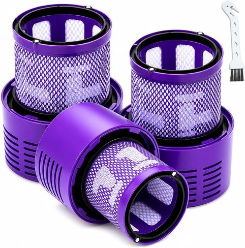 V10 Filter Replacement Compatible with Dyson V10 Animal, V10 Absolute | SV27, SV12, V10 Total Clean, V10 Motorhead, Part No. 969082-01, 2 Filters and 1 Clean Brush in Kuwait