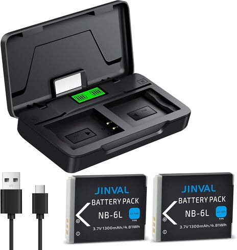 NB-6L NB-6LH Battery 2 Pack and Charger Case for Canon PowerShot SX540 HS, SX530 HS, SX520 HS, SX510 HS, SX500 is, SX700 HS, SX710 HS, SX610 HS, SX600 HS, SX280 HS, SX270 HS, SX260 HS, S120, S90, D30 in Kuwait