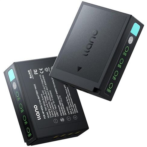 llano NP-W126S Battery 2 Pcs USB C Fast Rechargable Directly, LED Display | for Fujifilm XT30III X100VI X-M5 XT30 XS10 XT3 XT2 XT1 XT20 XT10 X100V XT200 XT100 X100F Xpro Cameras, 1050mAh Fully Decoded in Kuwait