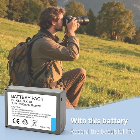 2 Pack BLX-1 Battery for Olympus for OM System | OM-1/OM1/OM-1 ii / OM1 2 /OM-1 Mark II Mirrorless BLX-1 SBCX-1 Replacement Camera Battery with Built-in USB-C Charging Port in Kuwait