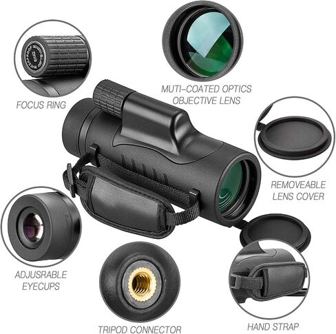 Monocular Telescope High Power 8x42 Monoculars Scope Compact Waterproof Fogproof Shockproof with Hand Strap for Adults Kids Bird Watching Hunting Camping Hiking Travling Wildlife Secenery in Kuwait