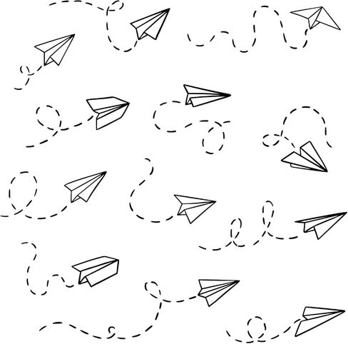 Papper Airplane Wall Stickers, Airplan Wallpaper for Boys' Room Decor Perfect Airplane Cutouts for Bulletin Boards and Playrooms in Kuwait